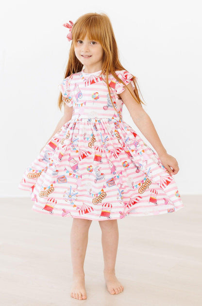 SALE Off to the Circus Flutter Sleeve Twirl Dress