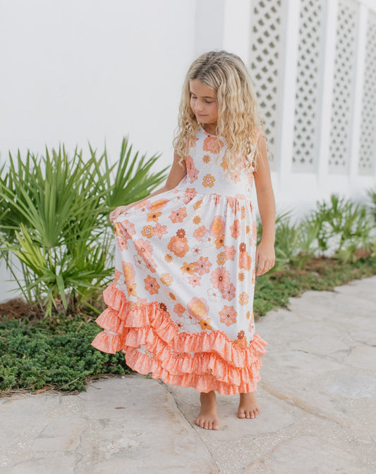 3 Tiered Terra Cotta Ruffles Dress