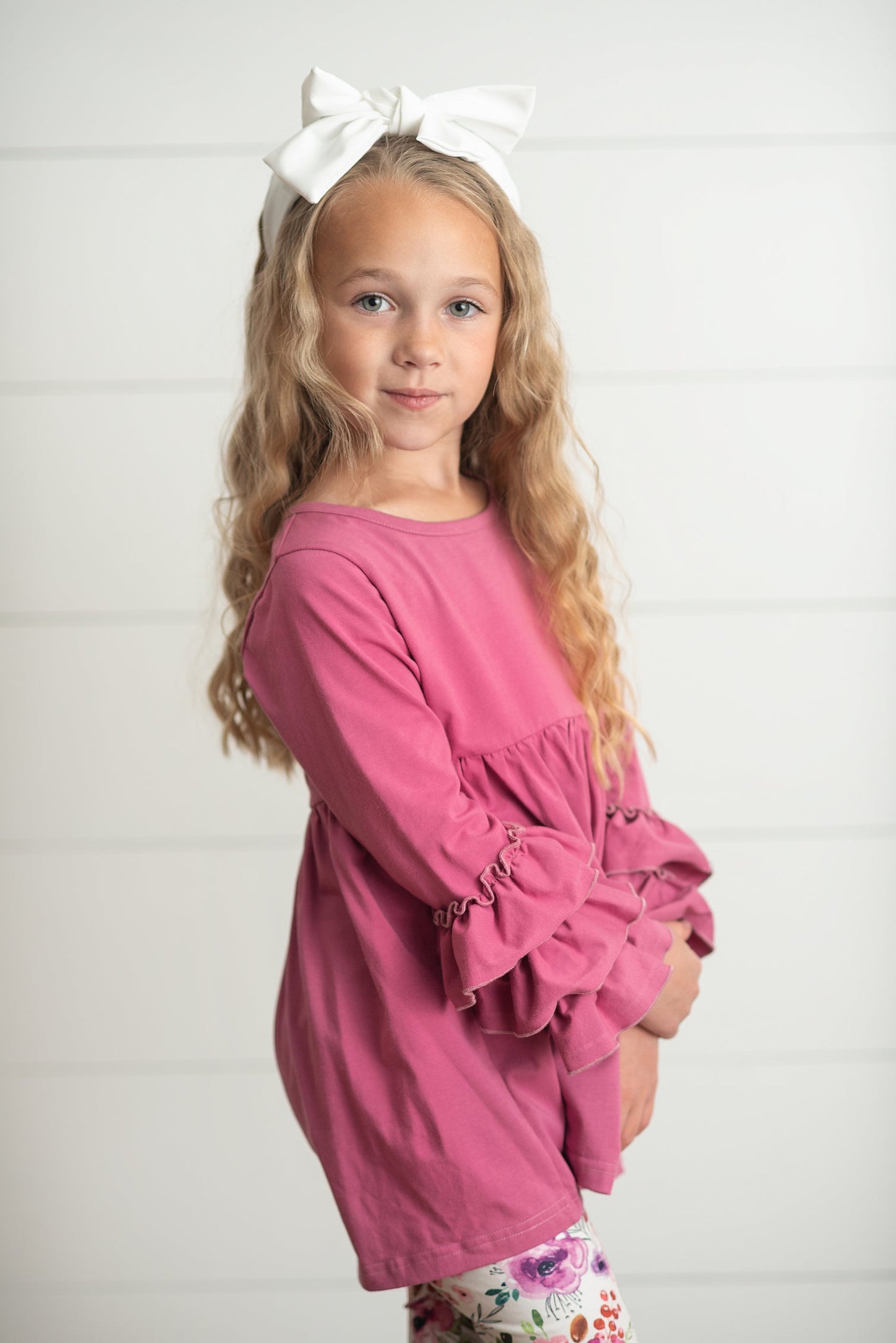 Floral 3 Ruffles Shirt Set