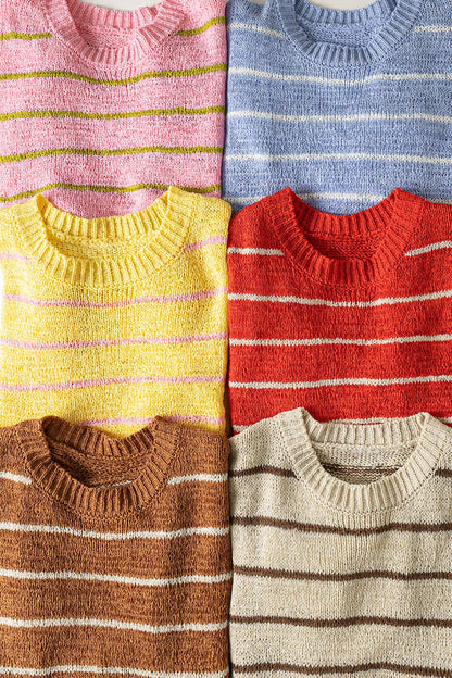 Striped Knit Sweater Vest Top