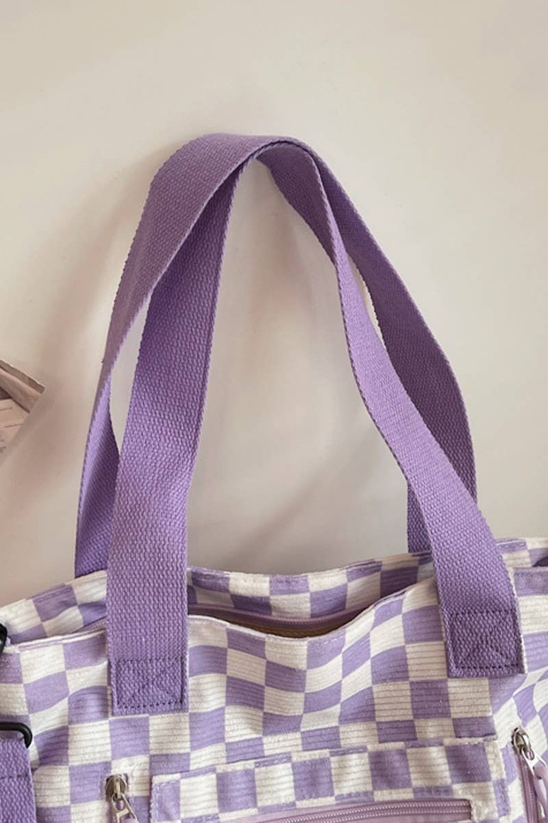Checkmate Carry All Corduroy Tote Bag
