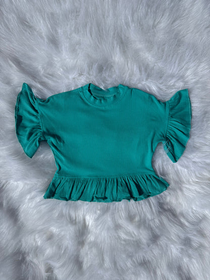 Tropical Tide ruffle top