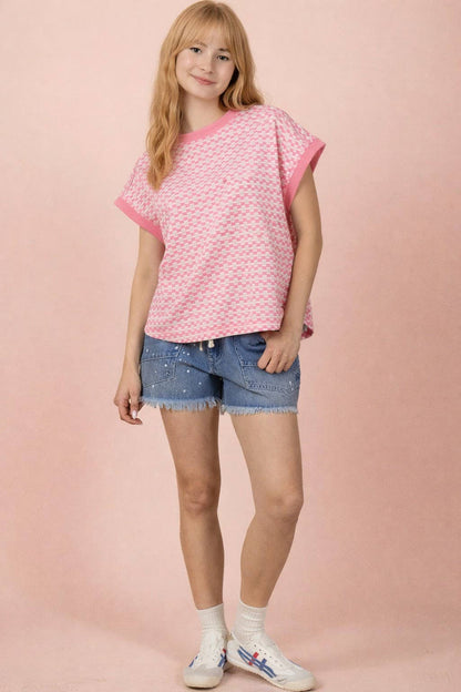 Textured Knit Casual Comfy Top