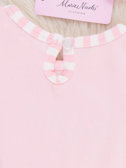 Christmas Gingerbread Romper Pajamas - Pink