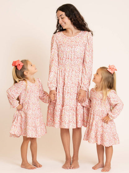 Mom & Me Soft Floral Ruffle Dress