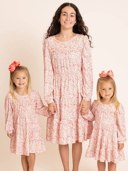 Mom & Me Soft Floral Ruffle Dress