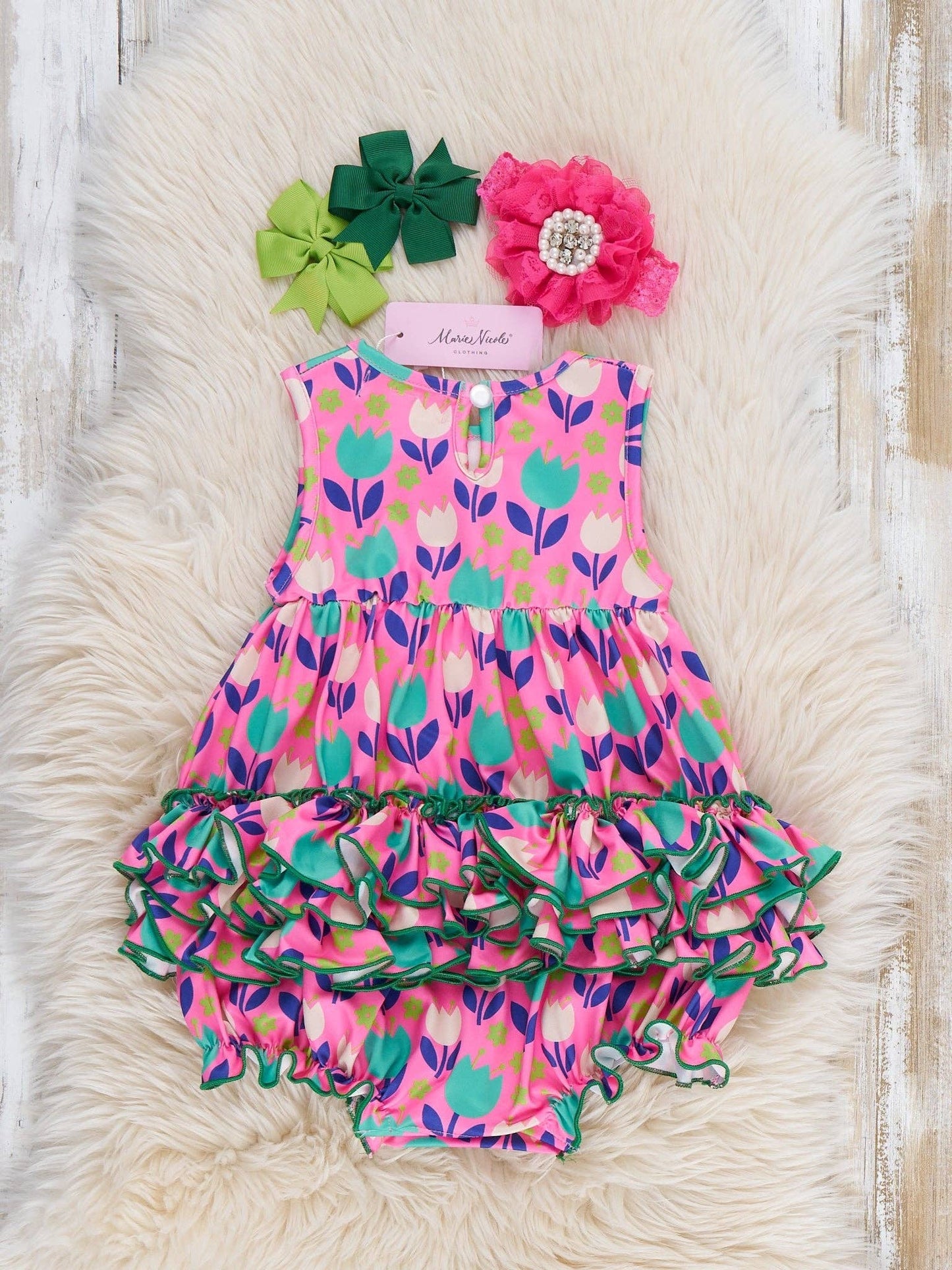 Ruffle Bubble Romper - Tulip