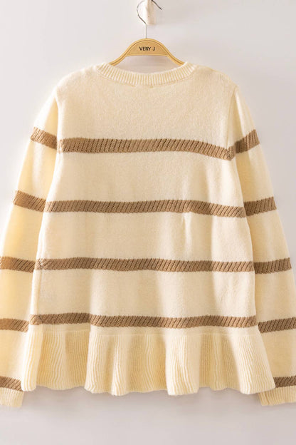 Stripe Peplum Knit Sweater