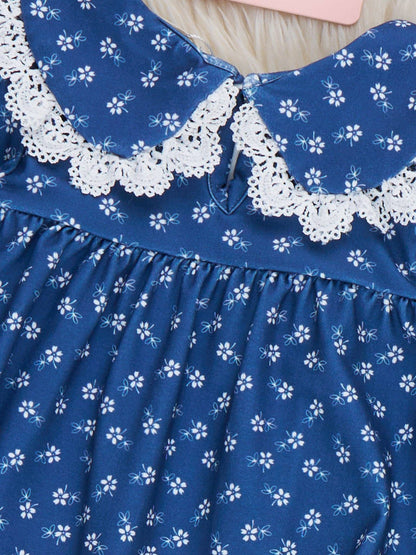 Lace Bloom Floral Collar Romper