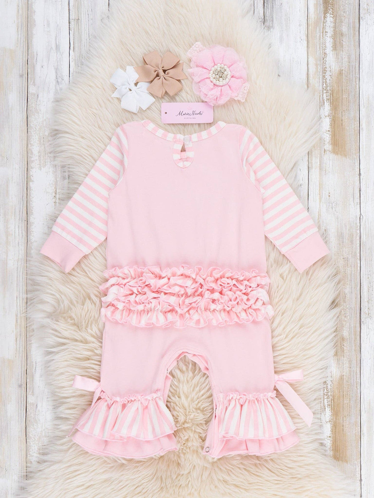 Christmas Gingerbread Romper Pajamas - Pink