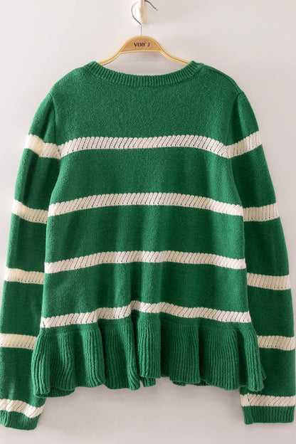 Stripe Peplum Knit Sweater