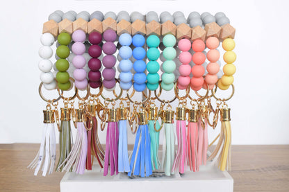 Silicone Bead Keychain Wristlet