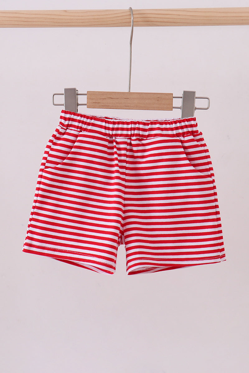 Premium Red & white stripe shorts