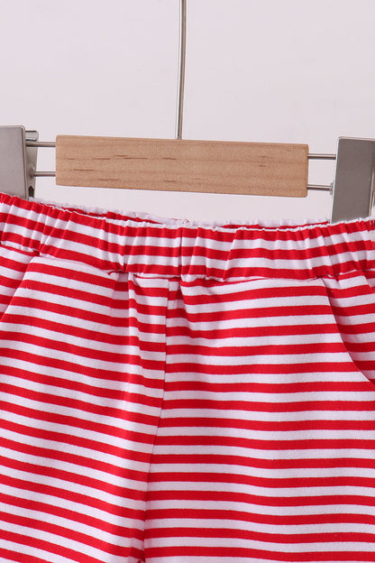 Premium Red & white stripe shorts