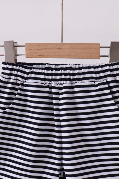 Premium Navy & white stripe shorts