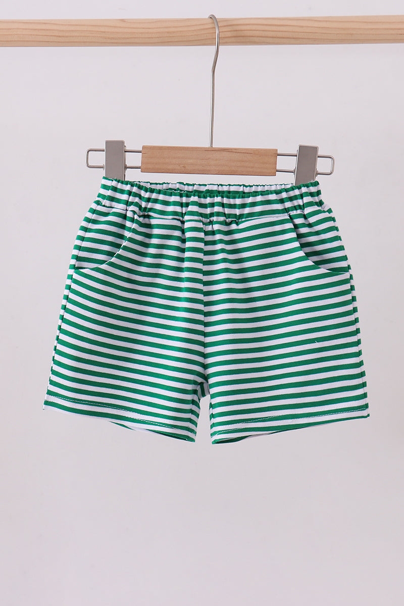 Premium Green & white stripe shorts