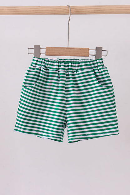Premium Green & white stripe shorts