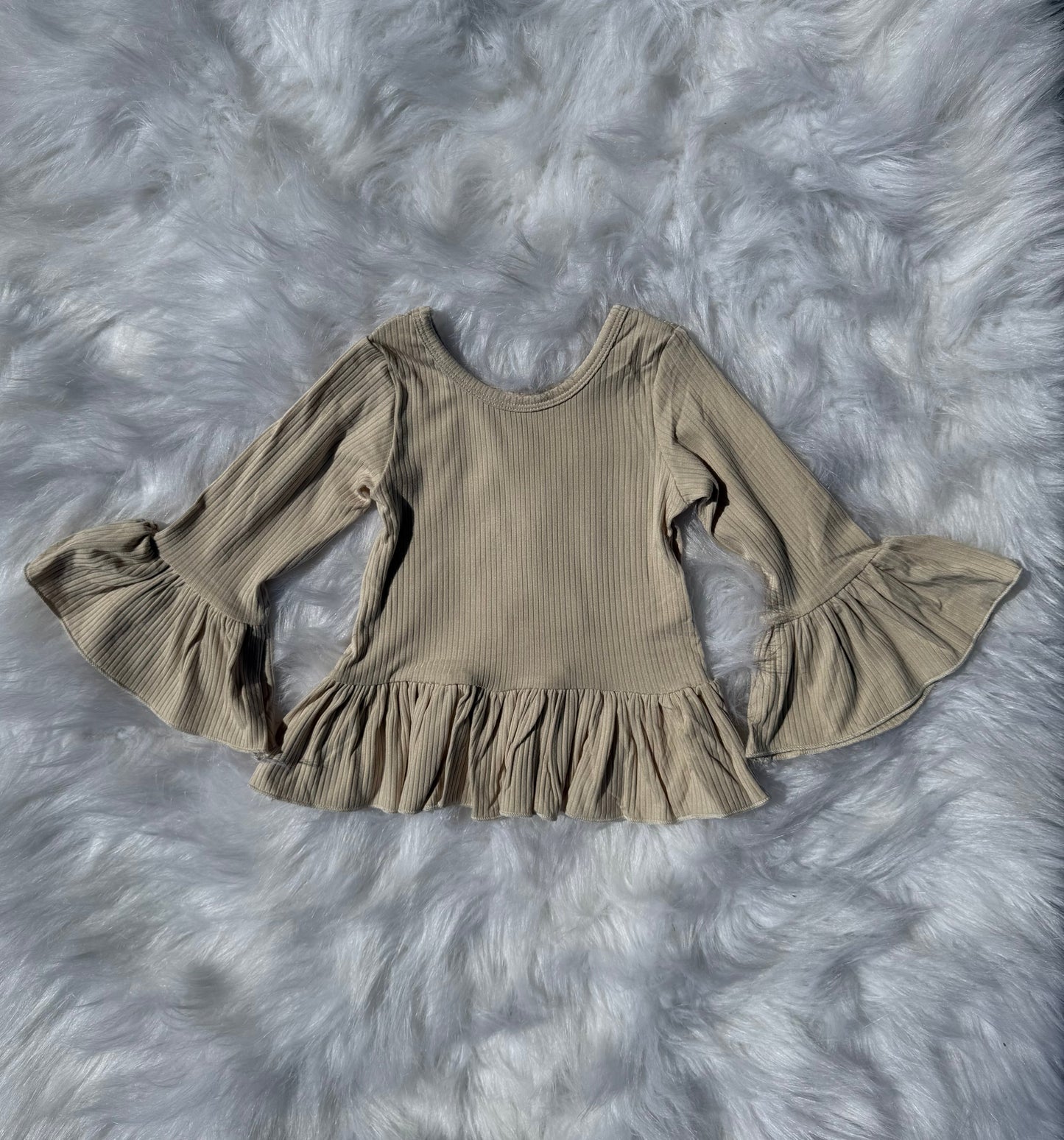 Vanilla Chai Ruffled Sleeve Top
