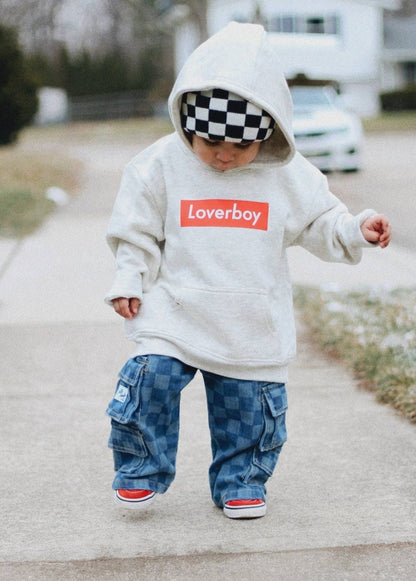 Checkered Baggy Blue Jeans