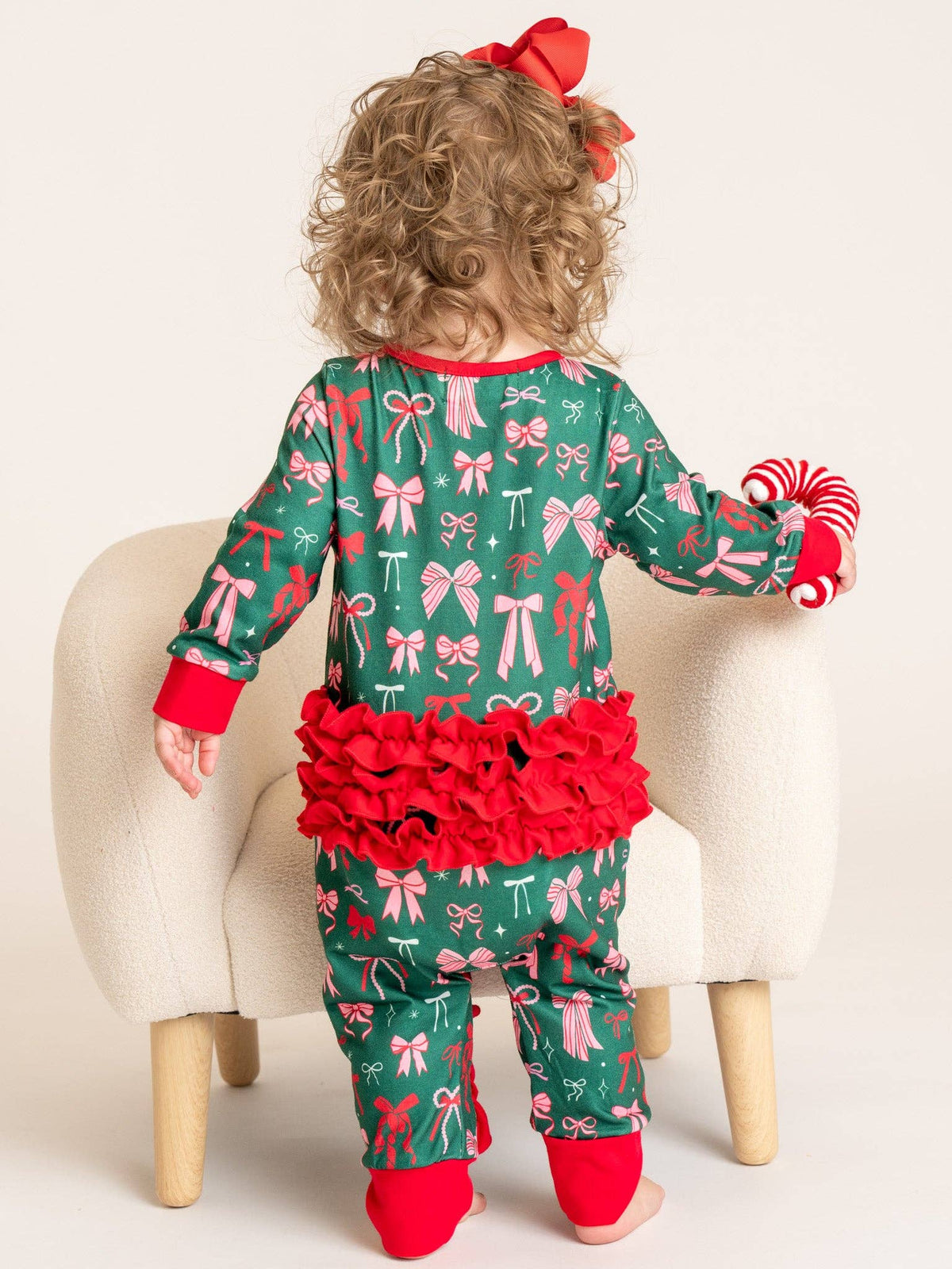 Merry Bows Ruffle Sleeper Pajamas