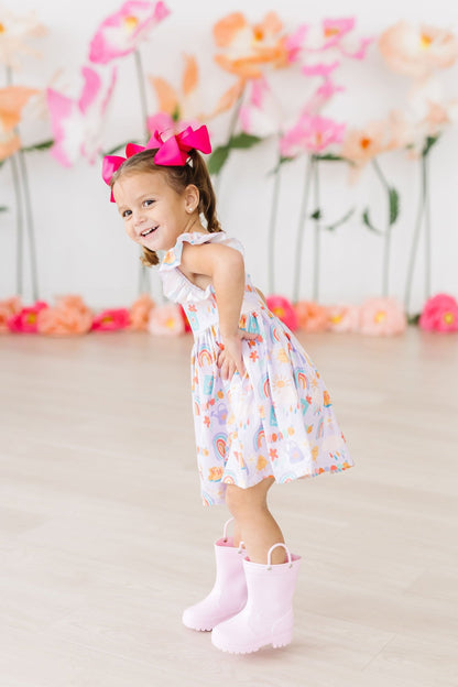 SALE Rainy Day Flutter Sleeve Twirl Dress