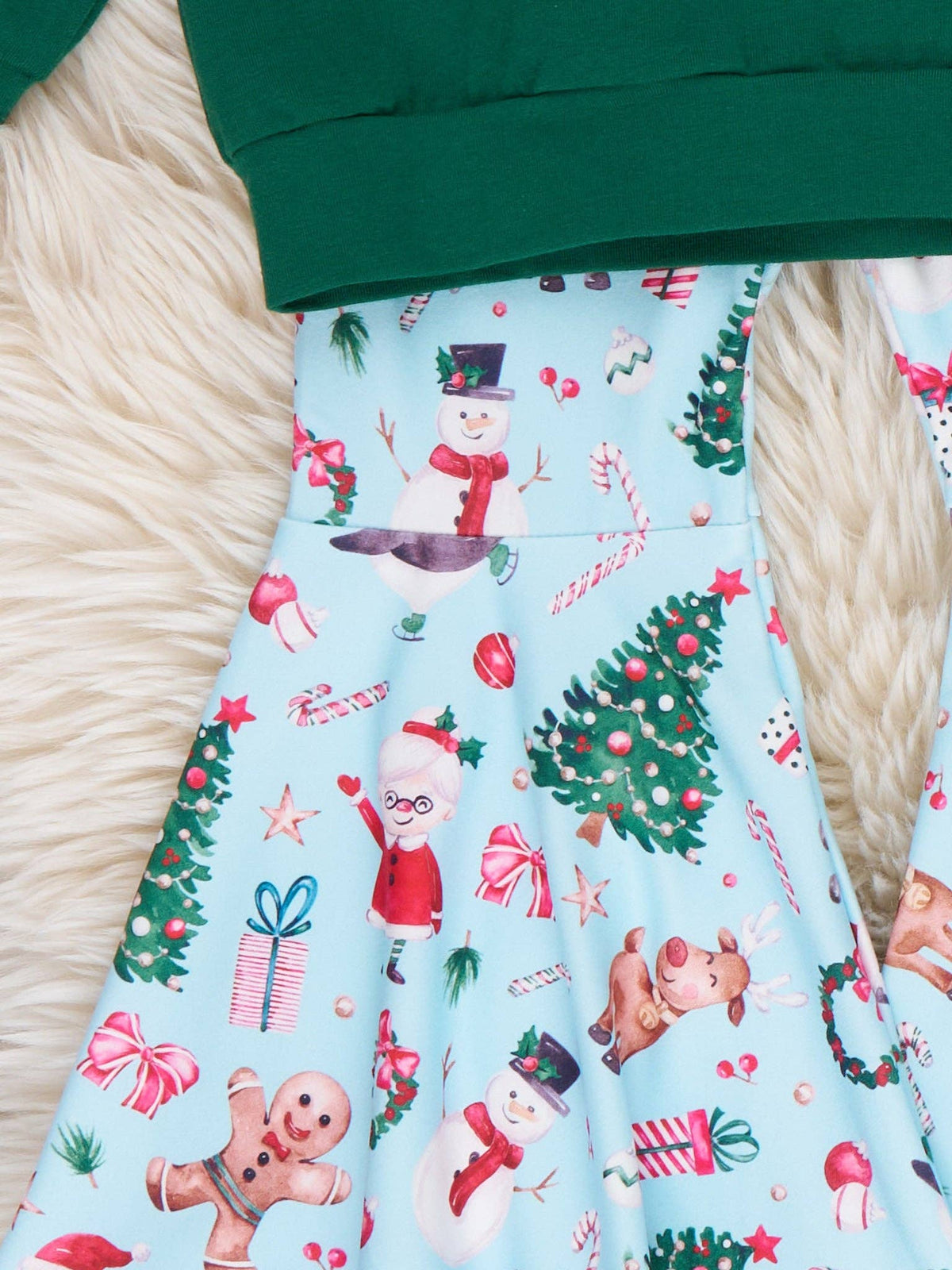 Wreath Wishes Applique Bow Bell Bottom Outfit