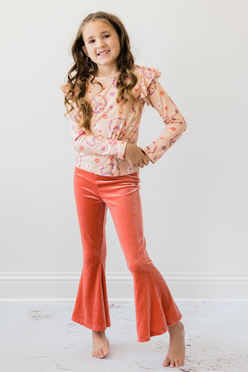 SALE Flower Child L/S Ruffle Tee