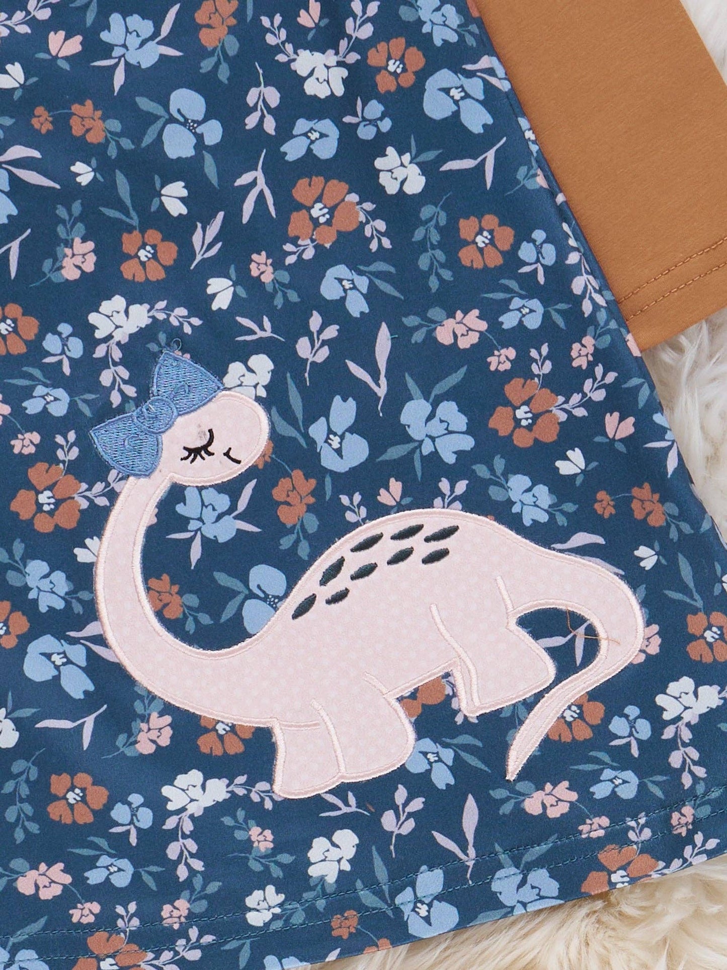 Dino Petal Embroidered Ruffle Dress