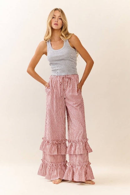 Striped Pull-on Maxi Pants