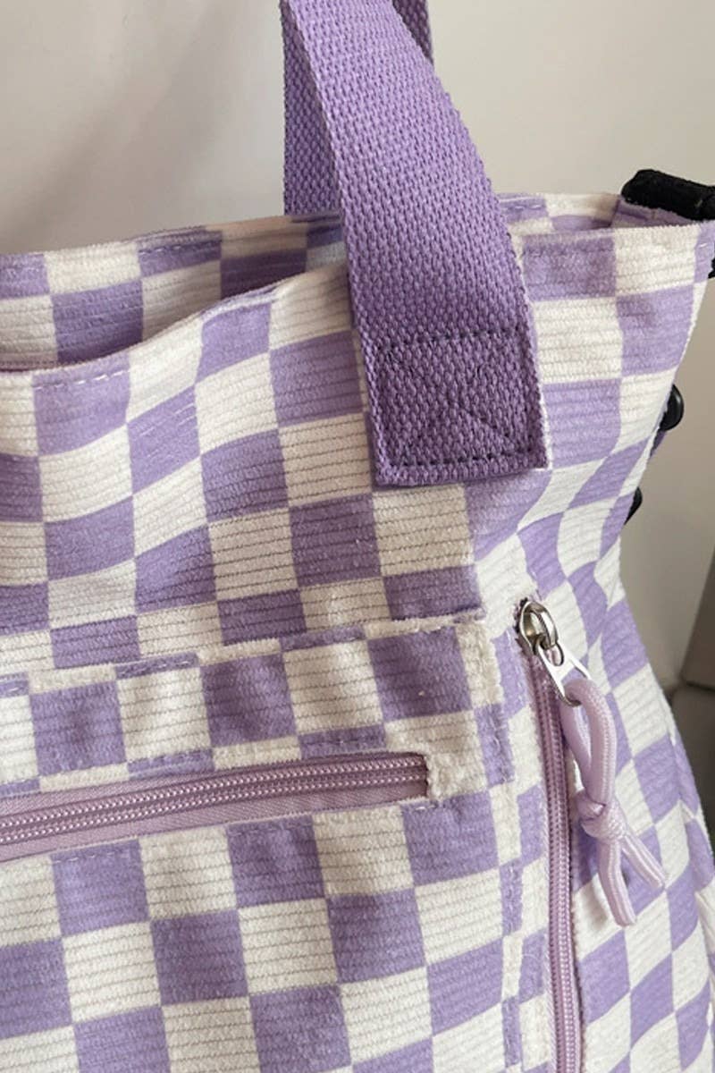 Checkmate Carry All Corduroy Tote Bag
