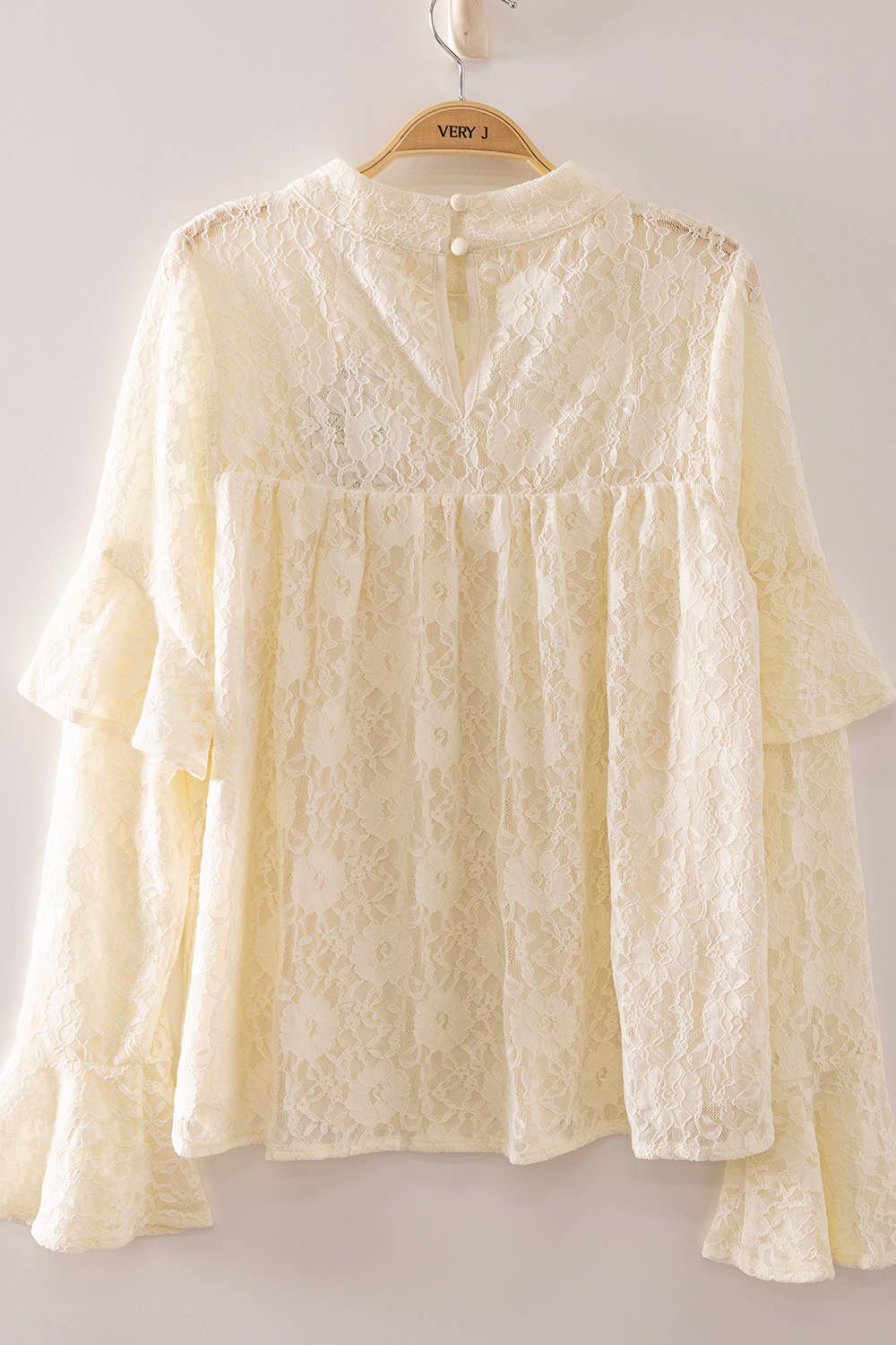 Lace Babydoll Mock Neck Top