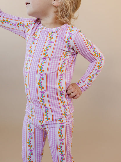 Bamboo Two Piece Set | Gingham & Flowers