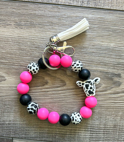 Cow Head Silicone Keychain