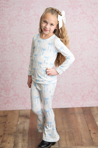 Blue Bow Coquette Pant Set