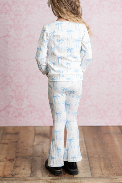Blue Bow Coquette Pant Set