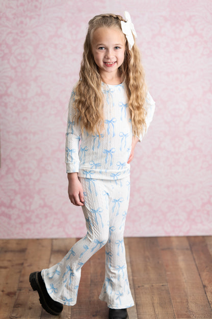 Blue Bow Coquette Pant Set