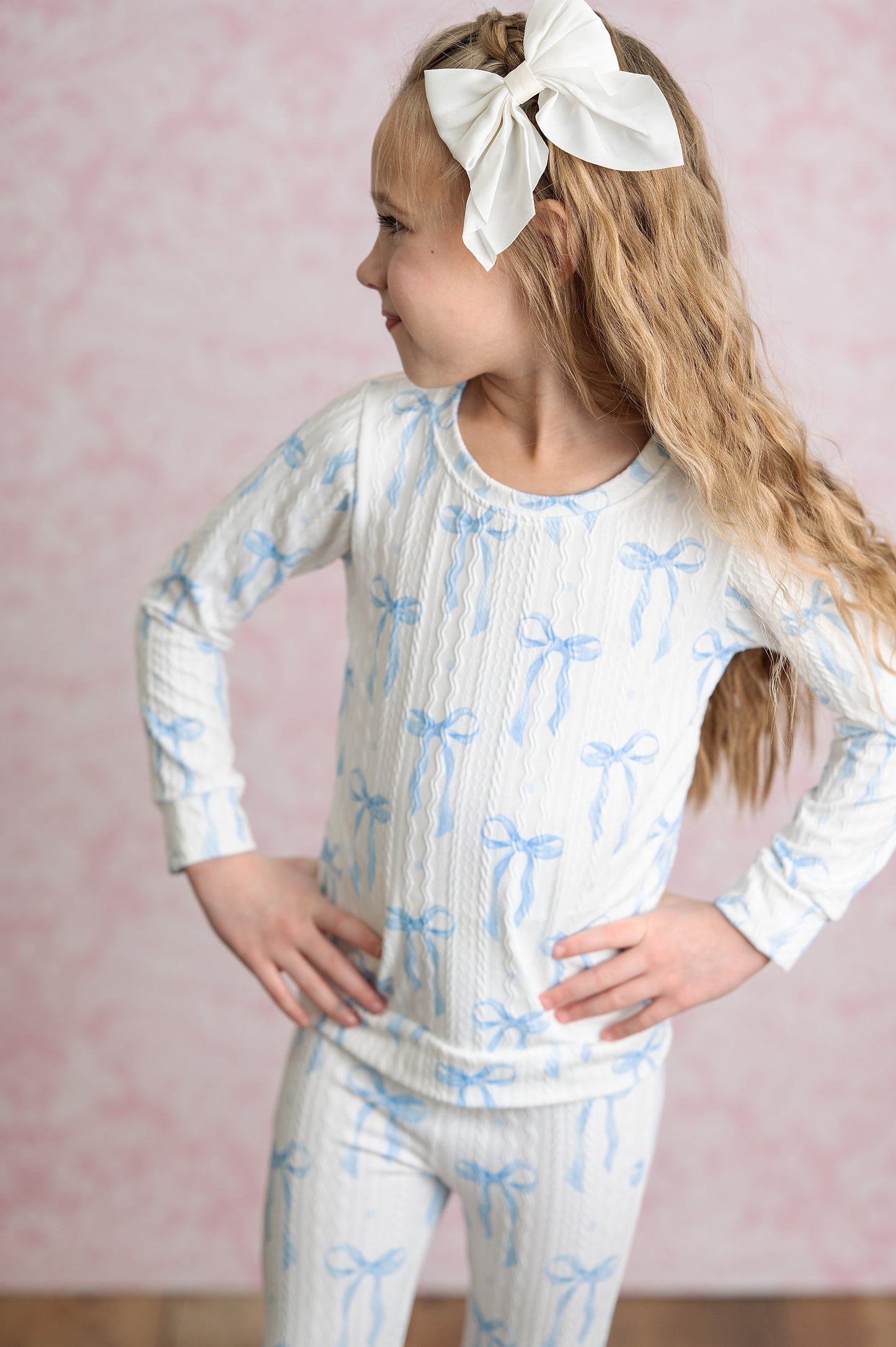 Blue Bow Coquette Pant Set