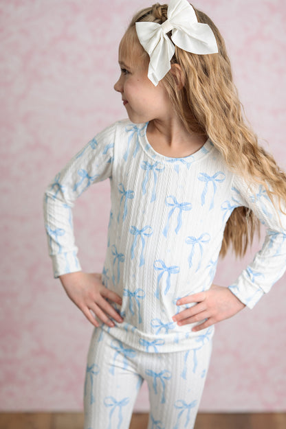 Blue Bow Coquette Pant Set