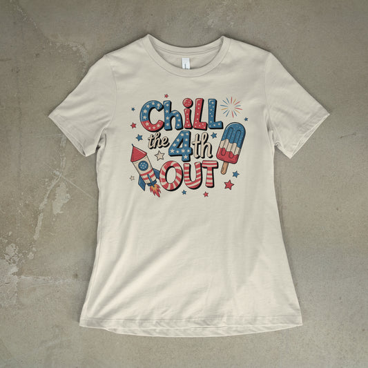 Chill the 4th Out Graphic Tee – Funny Patriotic Popsicle & Rocket 4th of July Shirt
