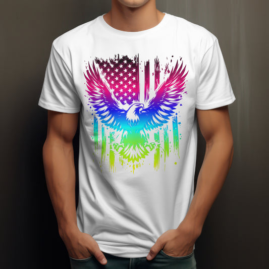 American Flag Eagle Freedom Tee/Rainbow variant
