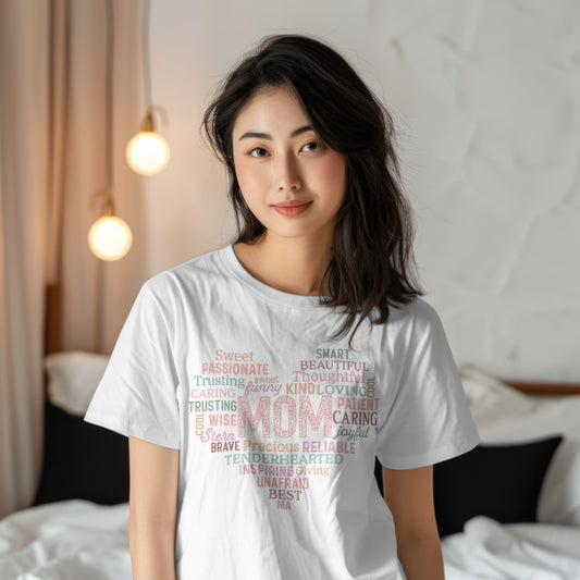 MOM Word Heart T-Shirt