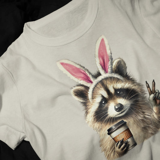 Caffeinated & Cute Raccoon Tee