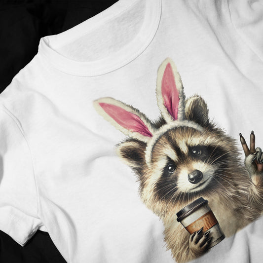 Caffeinated & Cute Raccoon Tee