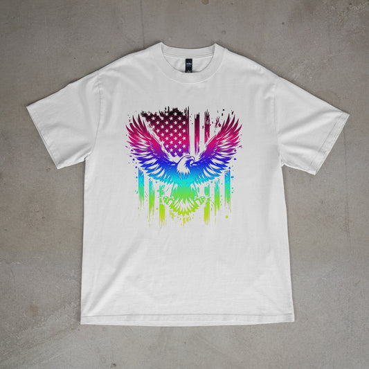 American Flag Eagle Freedom Tee/Rainbow variant