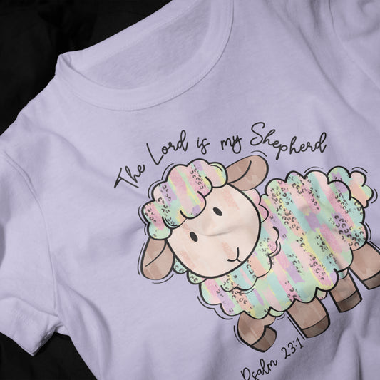 "The Lord is My Shepherd" Pastel Sheep T-Shirt