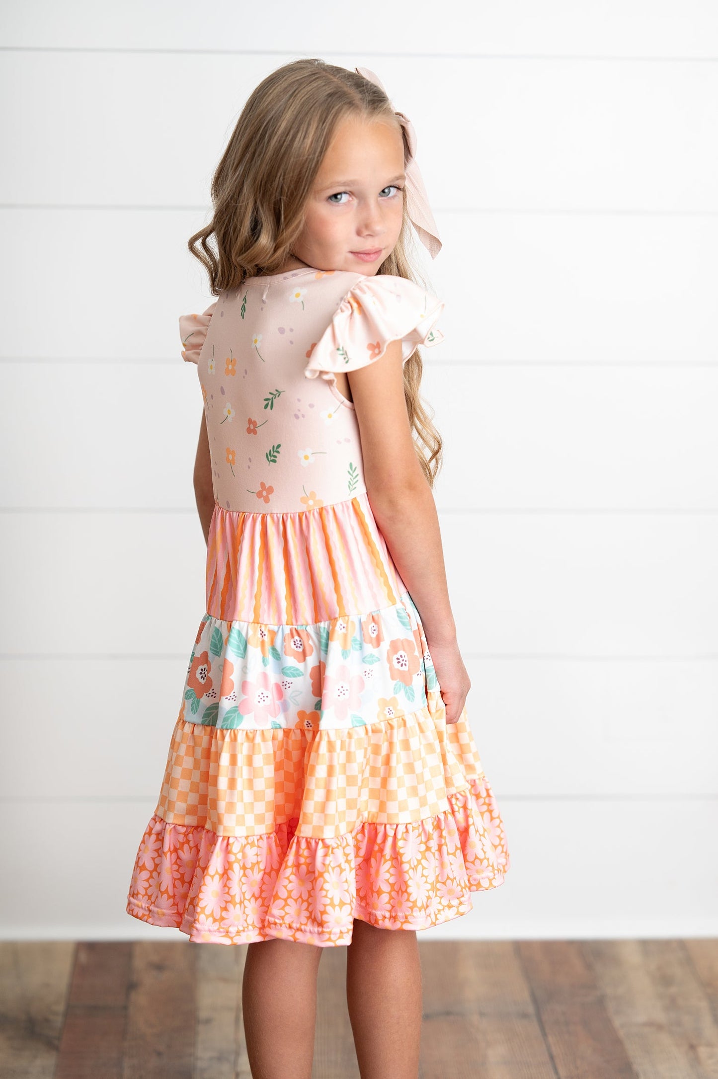 Ava Retro Floral Tiered Dress