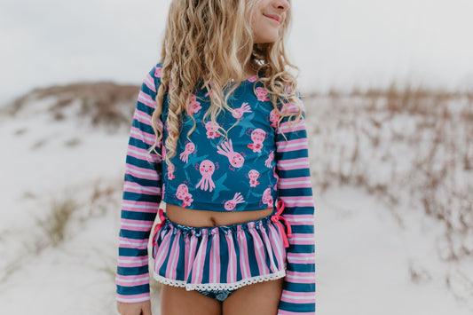 Axolotl Long Sleeve Rash Guard Swimsuit