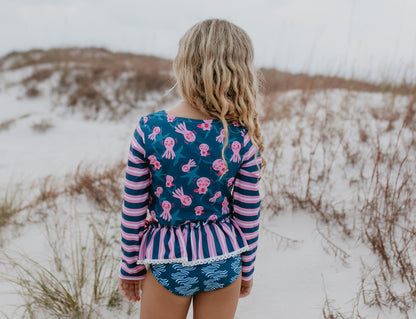 Axolotl Long Sleeve Rash Guard Swimsuit