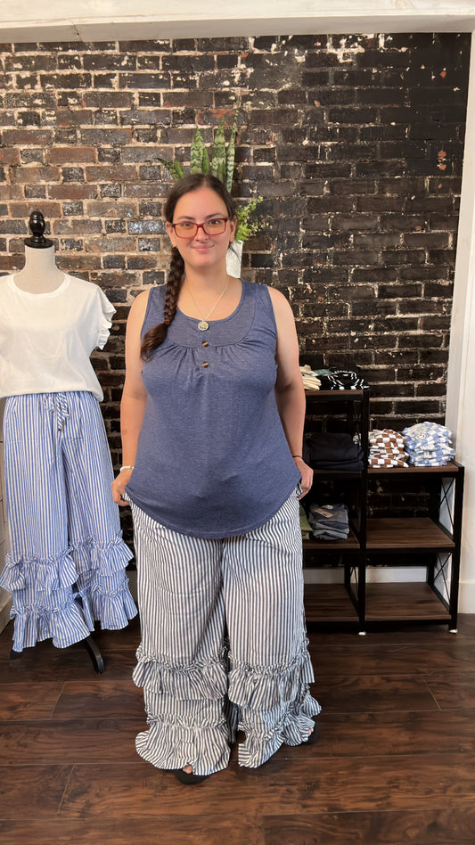 Striped Pull-on Maxi Pants