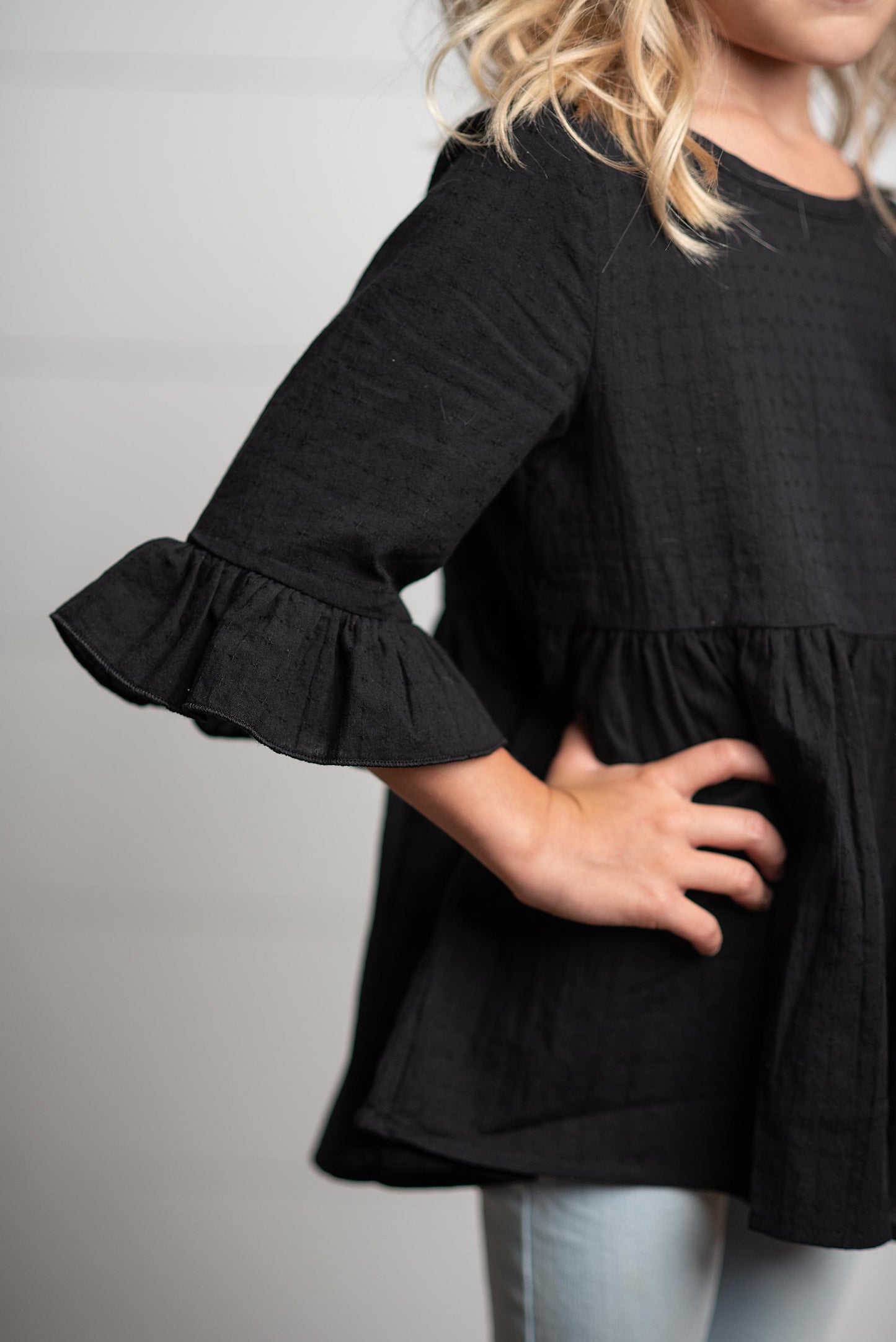 Black Ruffle Shirt